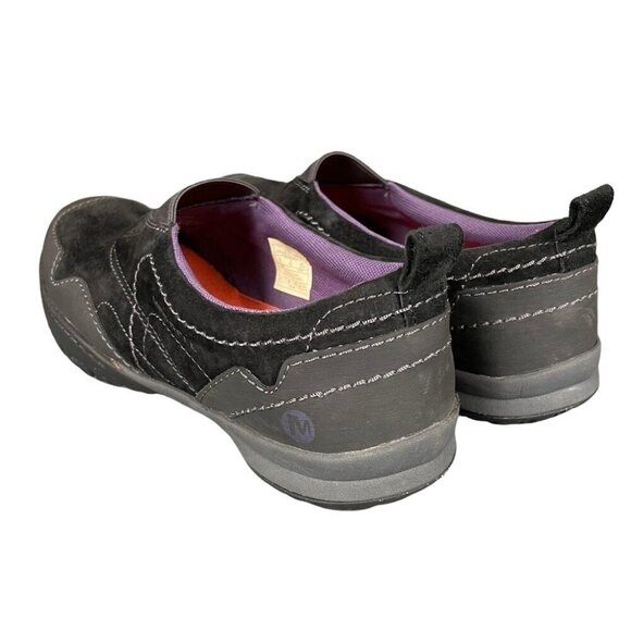Merrell Women's Albany Black Mocs Sneakers Gray Purple Stretch Slip On Size 7 - Picture 7 of 14